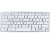 Teclado ultrafino Bluetooth inalámbrico a prueba de salpicaduras, teclado bilingüe para PC, plateado