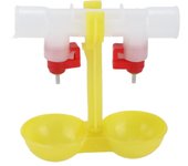 Bebedero automático de doble tetina para pollos, vasos colgantes para aves de corral, tubo de 1/2 pulgada