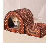 Casa para perros de interior con puerta Casa para perros de exterior para invierno Puerta de tela flexible desmontable Casa de invierno para mascotas para clima frío Lavable M