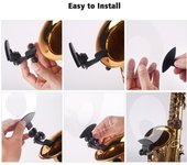 Deflector de plástico para saxofón, protector deflector de sonido con funciones de silencio y reflejo para viento transparente