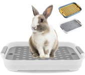 1 caja de arena para conejos, bandeja de baño pequeña para mascotas, caja de baño de esquina para hurones, hámsters, dragones, gatos, cobayas, suministros para cerdos holandeses.