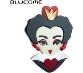 Broches de reina de cabeza roja Blucome, Material acrílico elegante para mujer, nueva tendencia creativa, diseño dulce a la moda, accesorio de regalo de cumpleaños rojo