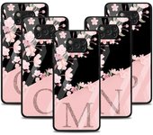 Funda de cristal para Xiaomi Poco X3 NFC 11 Lite 11T F3 M3 Redmi Note 11 10 9 8 10S Funda de teléfono personalizada Flor de cerezo Inicial M Xiaomi Poco M3