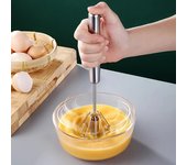 Batidor de huevos a presión manual, batidora semiautomática giratoria, batidora de huevos para mezclar café y leche, utensilios de cocina de mano para hornear