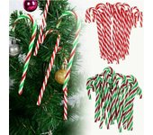 10 piezas de bastones de caramelo acrílicos navideños, adornos colgantes para árbol de Navidad ADM 10 pcs rojo