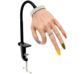 Mano de práctica de silicona para uñas acrílicas, modelo de mano de entrenamiento de uñas para manicura profesional