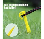 20 estacas inflables para tienda de campaña de 14,5 cm, resistentes, para exteriores, jardín, vacaciones, decoración, a prueba de viento, para tienda de campaña C negro