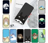 JW56 Funda blanda negra con diseño de Totoro para Samsung Note 20 Lite S24 Ultra S23 A03 A05 A06 A11 A71 A15 A16 A13 A24 A25 A33 A52 A53 A50 M55 M35 Plus Samsung S23 Plus capri