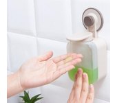 Houseeker-dispensador de jabón líquido para lavar platos, ventosa, cocina, baño, fregadero, prensa, botella de jabón, botella de mano montada en la pared blanco