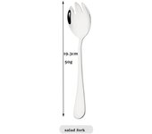 Juego de vajilla con 1 tenedor de ensalada de plata, cubiertos coloridos de acero inoxidable, juego de cubiertos con espejo, vajilla única con tenedor. plata