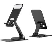 Soporte para tableta con rotación de 360°, ajustable, plegable, para iPad Pro, Air, Mini, iPhone, Samsung, Xiaomi, Lenovo, Huawei negro