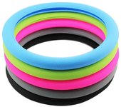 Car Universal Silicone Steering wheel cover Elastic Glove Cover Texture Soft Multi Color Auto Decoration DIY Covers negro