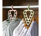 Houseeker-percha mágica para ropa, 9 agujeros, ahorro de espacio, armario, bufanda, organizador de ropa, soporte, estantes de secado multifunción, percha de tela verde