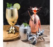 Taza con forma de piña de 550 ml, taza de café Moscow Mule con leche de cobre para cóctel oro/amarillo