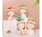 Mini maceta de resina con diseño de hadas para balcón y jardinería de escritorio