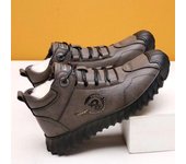 Zapatos de invierno cálidos de algodón y cuero para hombre: Comodidad, aislamiento grueso 43 negro