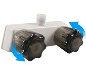 Reemplazo de grifo de ducha para autocaravana con perillas dobles Válvula desviadora de grifo de ducha para autocaravana/casa rodante Control de válvula mezcladora de ducha de baño blanco
