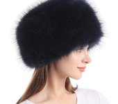 Nuevo gorro térmico de imitación de piel de zorro, gorro para la nieve, gorro para el frío, gorros de kipá para hombres y mujeres, gorros para mujeres negro