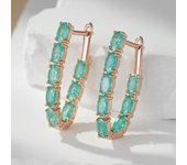 Pendientes colgantes de circonita verde esmerilado de doble óvalo de lujo, joyería llamativa diaria para fiesta de varios colores verde
