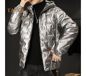 Chaqueta de invierno para hombre, parka de algodón, resistente al viento, gruesa, cálida, de color sólido, moderna, de manga larga, informal, para clima frío M negro