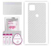 apgo Protective Skin Sticker for the back compatible with Motorola Moto G Power 2021, Wrap Film, Foil, Vinyl - Pattern Transparent Carbon