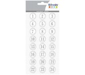 Pegatinas - artemio - 3d puffies xl - calendario de adviento - blanco - plata - plástico