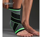 Tobillera deportiva, mangas con correa de compresión, soporte de tejido 3D, vendaje elástico, equipo protector para pies, gimnasio y Fitness, 1 ud. XL negro