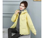 Chaqueta holgada y gruesa de abrigo corto para mujer, otoño e invierno XXS