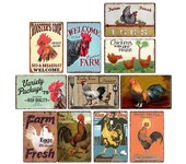 Placa de pollo, carteles de hojalata Vintage, póster de pared, calcomanías, placa, pintura, Bar, granja, decoración de pared para el hogar, arte 30*20 cm 20x30cm