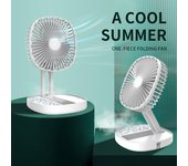 Mini ventilador plegable de escritorio de verano, ventilador eléctrico plegable recargable, ventilador pequeño USB blanco