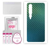 apgo Protective Skin Sticker for the back compatible with Xiaomi Mi 10 5G, Wrap Film, Foil, Vinyl - Pattern Carbon Chameleon CAKA1