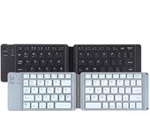 Teclado Bluetooth plegable inalámbrico portátil para sistema Windows Android IOS Teléfono Universal botón multifunción Mini teclado plata