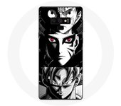 Coque pour Samsung Galaxy Note 9 Sangoku Naruto Luffy one piece Dragon Ball Z fond noir et blanc anime manga - Maniacase