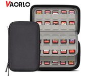 VAORLO Estuche de almacenamiento resistente a caídas para Nintendo Switch y tarjetas de memoria físicas SD con 80 ranuras para accesorios portátiles negro