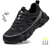 Nuevos zapatos de seguridad para hombres, botas de trabajo ligeras y cómodas, zapatillas con punta de acero a prueba de pinchazos, calzado de protección para hombres 38 negro