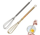 Batidor de huevos manual de acero inoxidable, batidora de mano para harina, pasteles, espumador de claras de huevo, herramienta de cocina para hornear con gancho