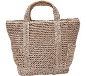 2819 Mini bolso de mano de papel ligero, tipo cesta para delicatessen, tejido a mano [Rootote] (Rosado) color rosa