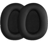 kwmobile 2x Funda para Auriculares Compatible con Sony Almohadillas de Repuesto Cojín Cuero PU Negro Mate WH-CH700N -