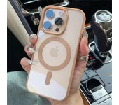 Funda transparente de lujo con carga inalámbrica Magsafe para iPhone 16, 15, 14, 13, 12, 11 Pro Max Plus, Mini, XS, XR, con parachoques magnético iPhone 16 Pro Max blanco