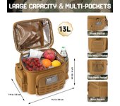 Bolsa térmica táctica para picnic, nevera portátil para acampar, lonchera resistente para exteriores, bolsas térmicas negro