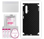 apgo Protective Skin Sticker for the back+sides compatible with Honor 20, Full Wrap Film, Foil, Vinyl - Pattern Carbon Black