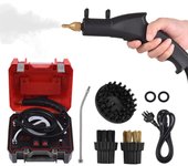 Limpiador a vapor portátil, máquina de limpieza a vapor presurizada de alta temperatura, sin tanque y pesado US Plug-1500W blanco