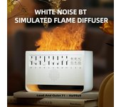 Humidificador difusor de aire con llama simulada BT5.0, 200 ml, difusor ultrasónico de aromaterapia con 2 blanco