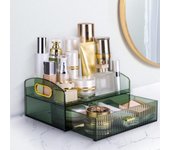 Organizador de maquillaje transparente de escritorio con cajones para encimeras, dormitorios y vitrinas para perfumes y labiales.