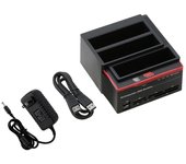 Estación de acoplamiento para disco duro externo HDD de 2,5/3,5  USB3.0 a 2 puertos SATA UK Plug