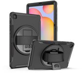 Funda protectora giratoria de 360° para Tab S6 Lite 10.4 con diseño de tres capas para P613/P619 2020 rojo