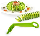 Cortador en espiral de verduras, cortador en espiral de patatas, zanahorias, pepinos, cortador en espiral, cortador en espiral, accesorios de cocina verde