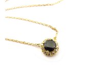 Les Trésors De Lily [K7355] - Collar negro 'Sissi' chapado en oro negro