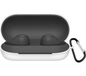 Estuche mejorado KANOYO para Sony, estuche protector de silicona para auriculares, funda protectora completa para Sony, a prueba de golpes, recargable, impermeable, a prueba de polvo, prevención de pérdidas. blanco