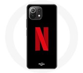 Coque pour Xiaomi Mi 11 Lite Netflix Logo rouge fond noir